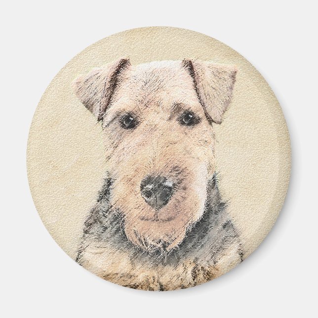 Íman Pintura de Welsh Terrier - Arte de Cachorro Origin (Frente)