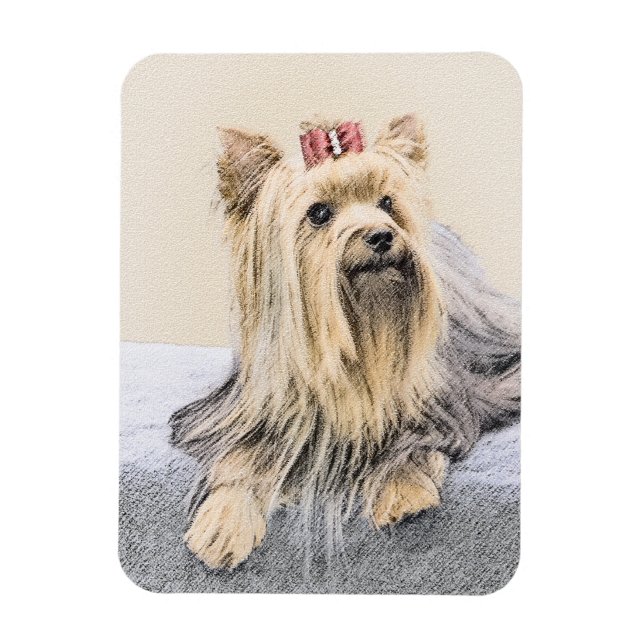 Íman Pintura de Yorkshire Terrier - Arte de Cachorro Or (Vertical)