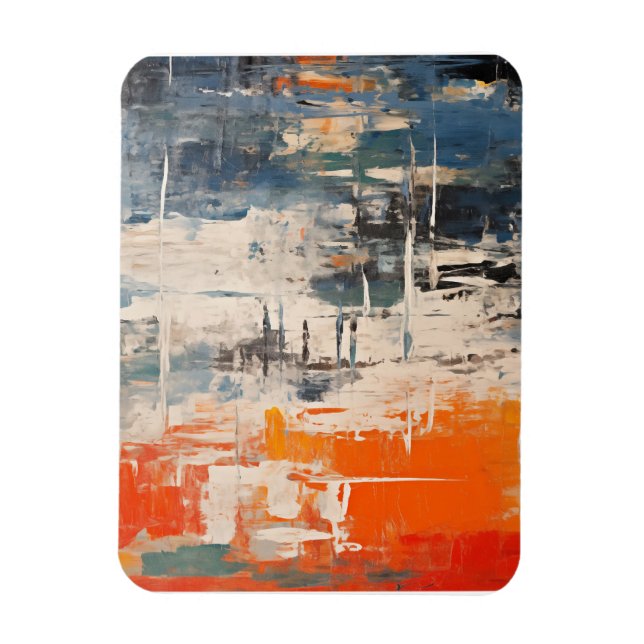 Íman Pintura Digital Abstrata Encruzilhada Cromática (Vertical)