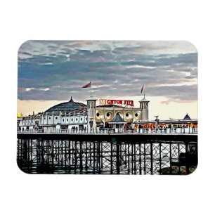 Íman Pintura digital Brighton Pier & Cloudy Sky