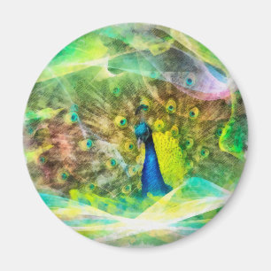 Íman Pintura digital Peacock