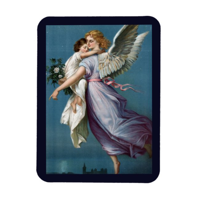 Íman Pintura do Anjo Guardião Bonito (Vertical)