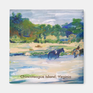 Íman Pintura do cavalo da ilha de Chincoteague