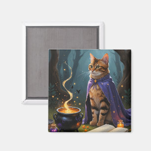 Íman Pintura do Dia das Bruxas de Gato Bengala