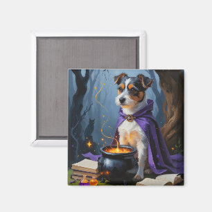 Íman Pintura do Dia das Bruxas Terrier australiano