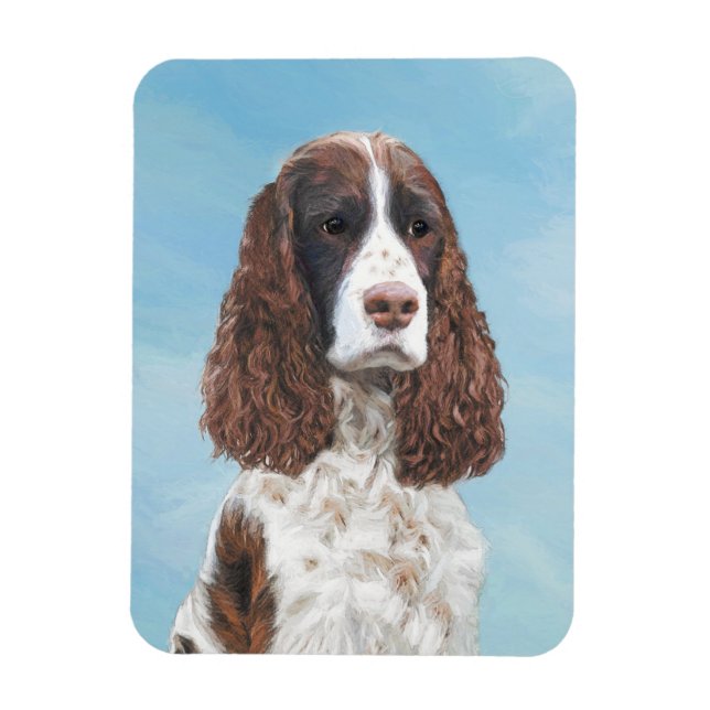 Íman Pintura do English Springer Spaniel Arte Original  (Vertical)