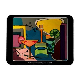 Íman Pintura do 'Meio século Mod Cocktails' em uma
