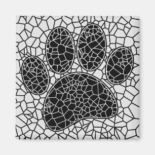 Íman Pintura Do Mosaico, Impressão Em Preto E Branco