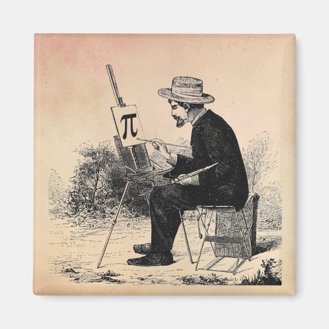 Íman Pintura do número de pi (Frente)