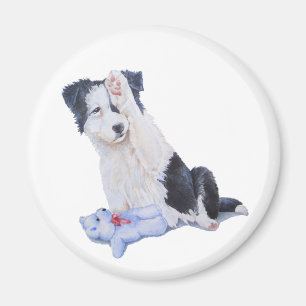 Íman pintura do retrato do cão do filhote de cachorro