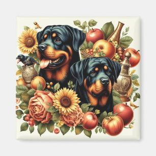 Íman Pintura do Rottweiler Retro