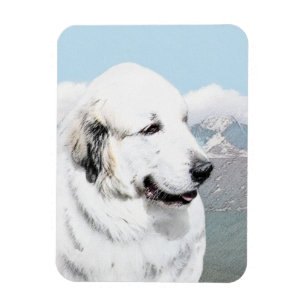 Íman Pintura dos Pirenéus Excelentes - Arte de Cão Or