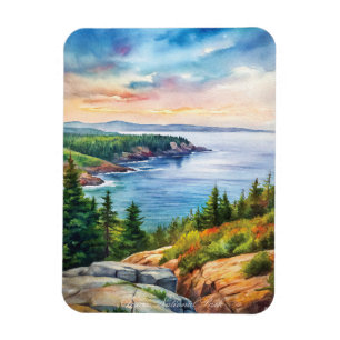 Íman Pintura em Aquarela do Parque Nacional Acadia