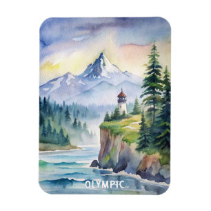 Íman Pintura em Aquarela do Parque Nacional da olimpiad