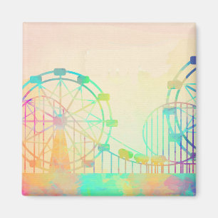 Íman Pintura em Aquarela Roda Gigante Arte de Feira