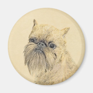 Íman Pintura em Bruxelas Griffon - Arte original de cã