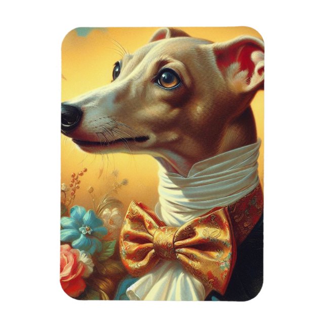 Íman Pintura em Cão de Greyhound Italiano (Vertical)