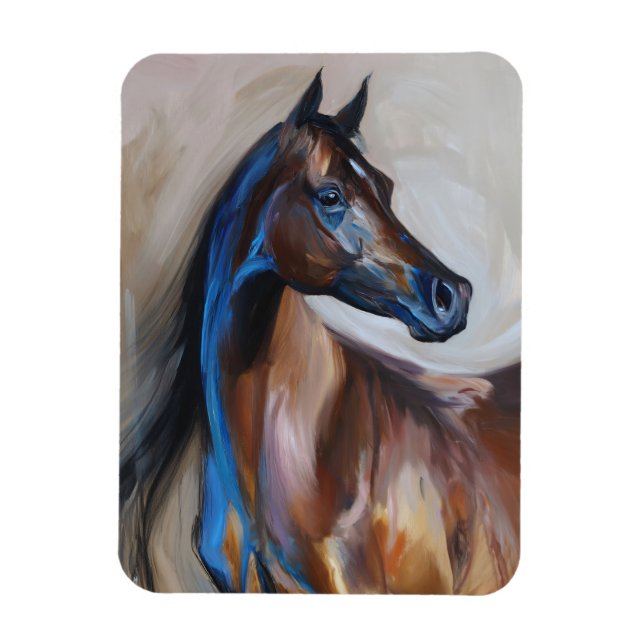 Íman Pintura em cavalos árabe flexível (Vertical)