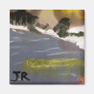Íman pintura em cena de lago de inverno por jamie magne