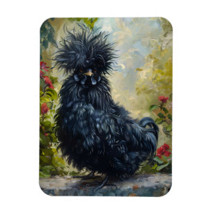 Íman Pintura em Frango Preto Silkie
