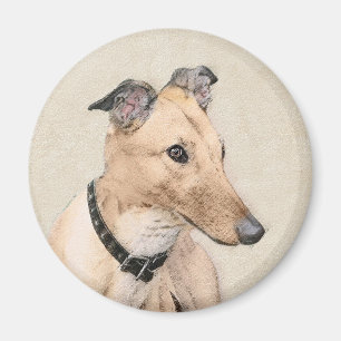 Íman Pintura em Greyhound - Arte em Cachorro Original