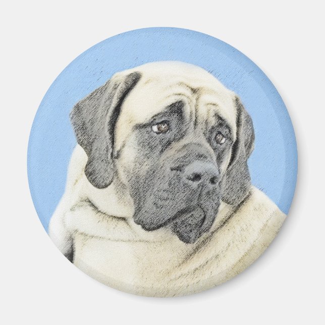 Íman Pintura em Inglês Mastiff (Fawn) - Arte Original p (Frente)