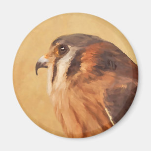 Íman Pintura em Kestrel Americano - Arte de Pássaro Or