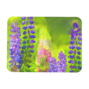 Íman Pintura em Lupine - Arte Flor Original