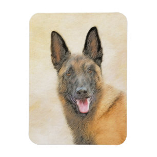 Íman Pintura em Malinois Belga - Arte Cachorra Original