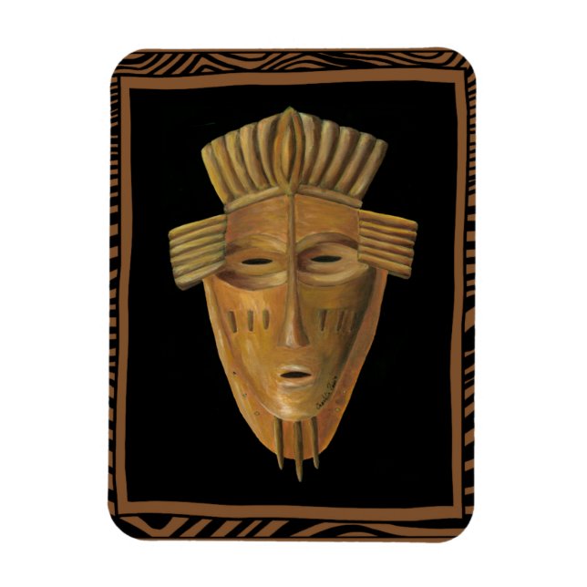 Íman Pintura em máscara africana por Chariklia Zarris (Vertical)