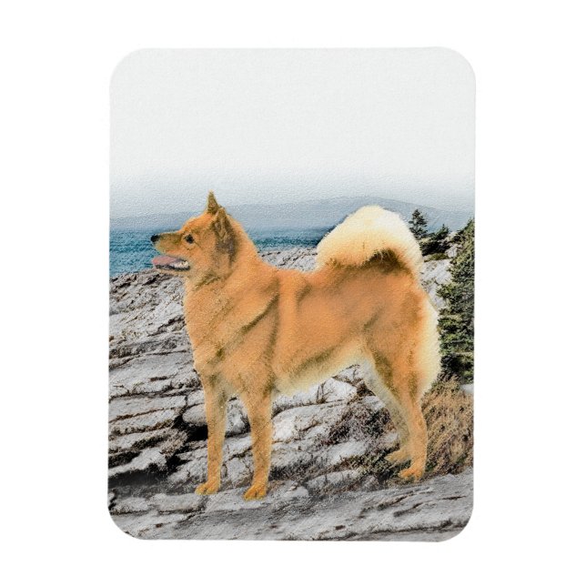 Íman Pintura em Seashore - Arte Canina (Vertical)