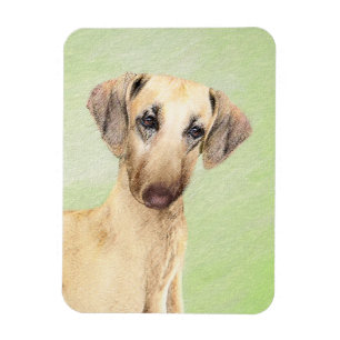 Íman Pintura em Sloughis - Arte Cão Original Bonita