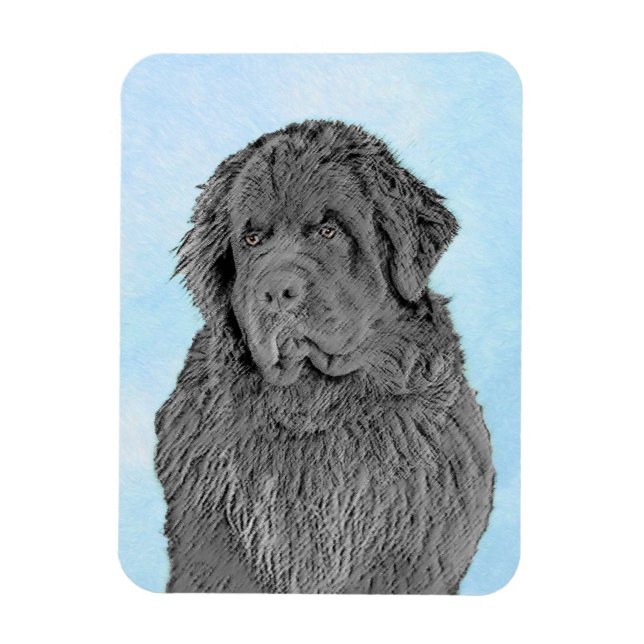 Íman Pintura em Terra Nova - Arte Cachorra Original (Vertical)