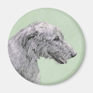 Íman Pintura em Wolfhound Irlandês - Arte em Cachorro 