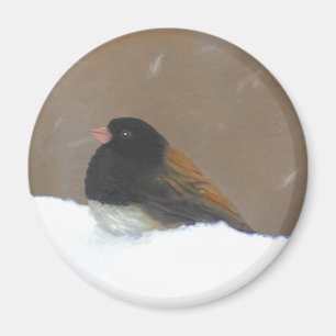 Íman Pintura Escuro-Eyed do Junco - arte original do