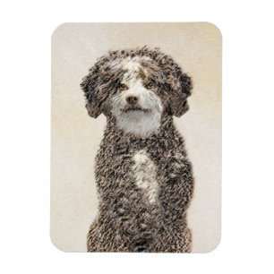 Íman Pintura Espanhola de Cão-de-Água - Arte Cão Ori