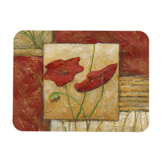 Íman Pintura Floral com Traços Visíveis do Pincel (Horizontal)