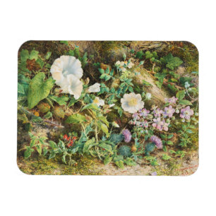 Íman Pintura floral de petúnias bonitas vintage