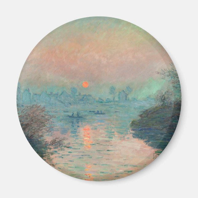 Íman Pintura impressionista das belas artes sunset Mone (Frente)
