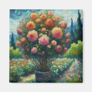 Íman Pintura Impressionista Tópica Rosa Whimsical