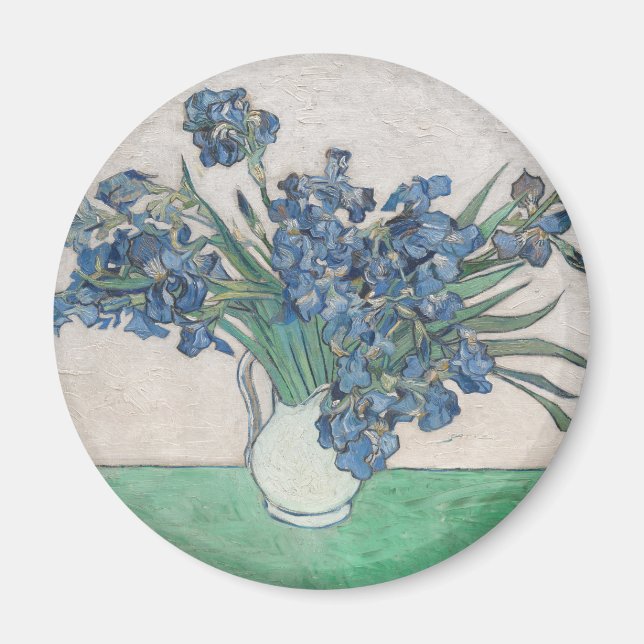 Íman Pintura Impressionista Vaso de Íris de Van Gogh (Frente)