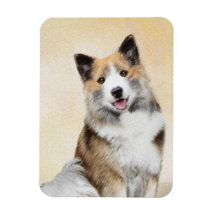 Íman Pintura Islandesa Do Cão - Arte Original Do Cão