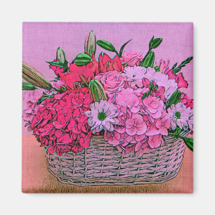 Íman Pintura na cesta das flores