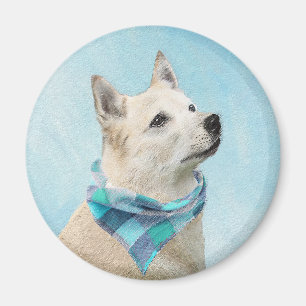 Íman Pintura Norueguesa de Buhund - Arte Cachorra Origi