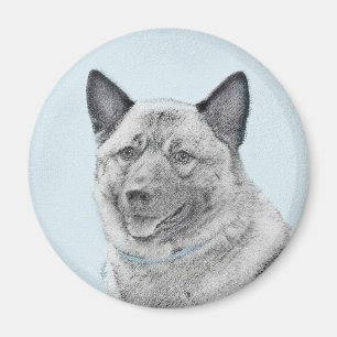 Íman Pintura Norueguesa de Elkhound - Arte Original de