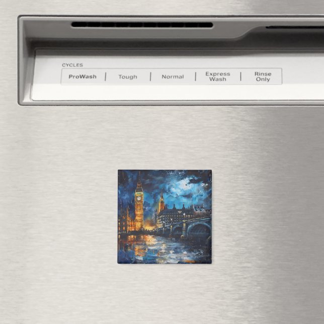 Íman Pintura Noturna de Londres (In Situ (Dishwasher))