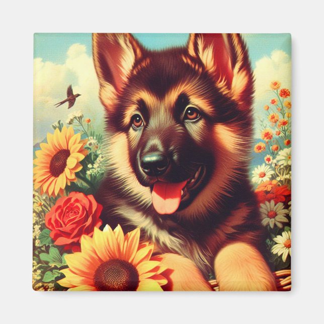 Íman Pintura para pinos de German shepherd cômodo (Frente)