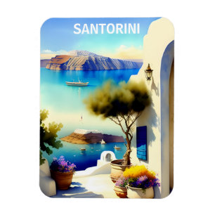 Íman Pintura para Viagem Grécia da Santorini