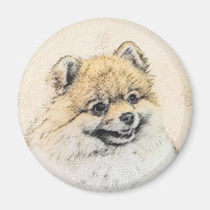 Íman Pintura Pomeraniana (Laranja) - Arte Canina Origin