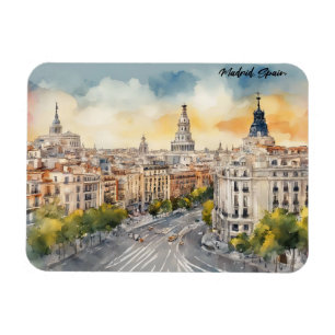 Íman Pintura por Aquarela da cidade de Espanha Madrid
